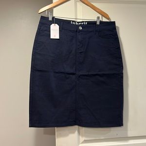 NWT “Remi” Navy Blue midi skirt